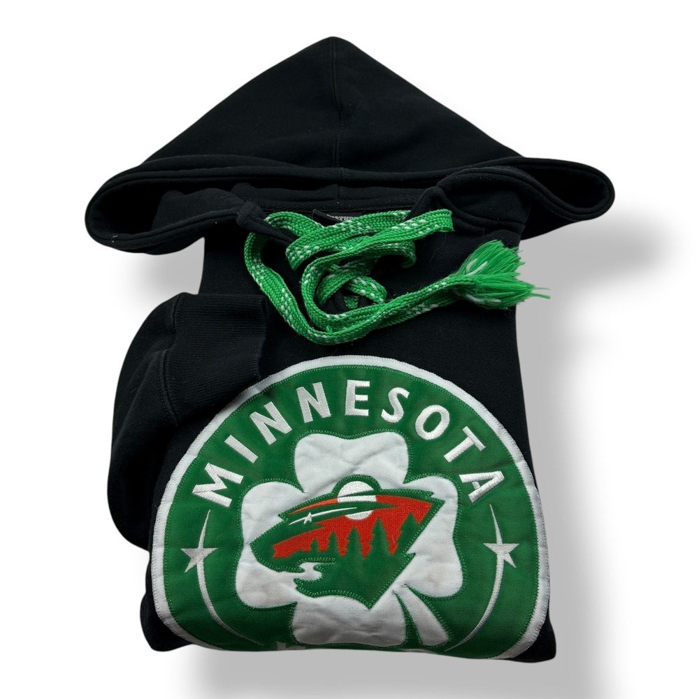 Signature Minnesota Wild NHL Mens Small Black St Patricks Day Hoodie